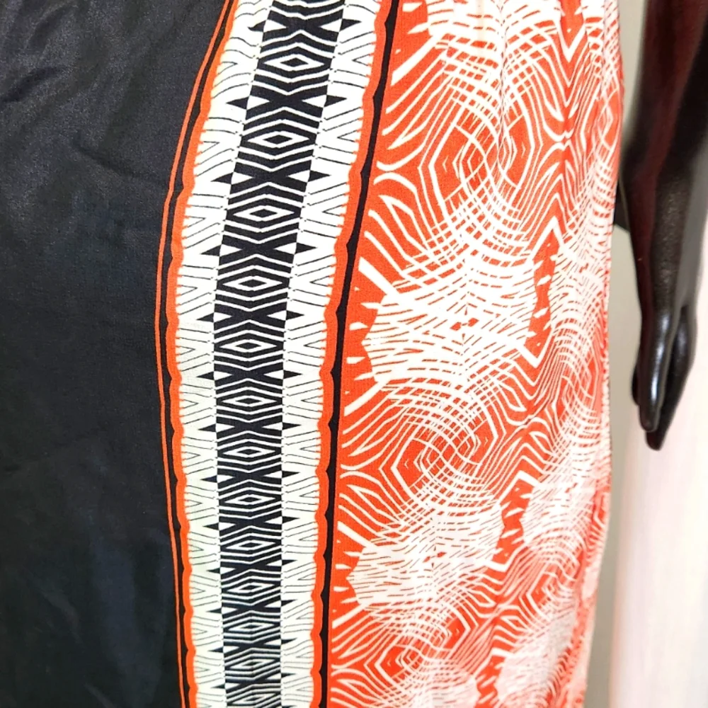 100% Silk Black and Orange Women's Skirt W/Side Slit -New W/ Tags - Picture 10 of 15